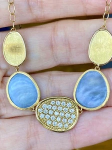 Marco Bicego 18K gold Diamond Lunaria necklace Excellent Adjustable $6k+ - Picture 1 of 18