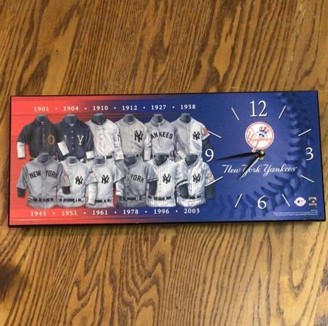 New York Yankees Wall Clock - Uniform Designs 1901-2003 - Cooperstown Collection Cover