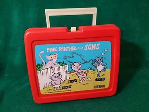 Vintage Pink Panther and Sons Lunchbox | Thermos 1984 | Red Plastic No Thermos - Picture 1 of 7