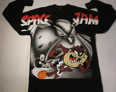 VTG 1996 Freeze Space Jam LS Men's T Shirt LG/XL Taz Bugs Bunny All Over Print - Image 1 of 4
