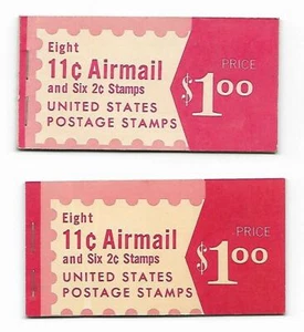 SCOTT #BKC22 2 BOOKLETS (8) 11 CENT AIRMAIL & (6) 2 CENT STAMPS MNH OG VF UNUSED - Picture 1 of 4