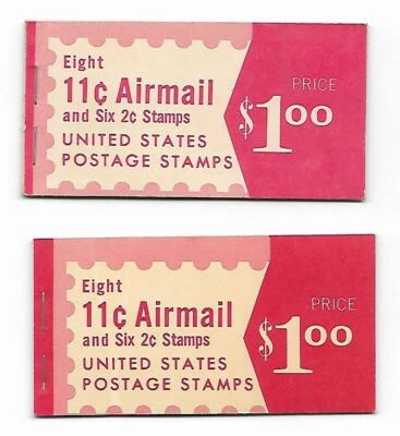 SCOTT #BKC22 2 BOOKLETS (8) 11 CENT AIRMAIL & (6) 2 CENT STAMPS MNH OG VF UNUSED - Image 1 of 4