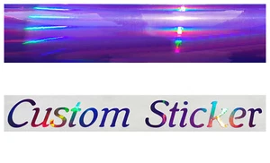 Purple Neo Hologram Chrome Custom Text Slogan Name Stickers Decals Fonts 1-10 - Picture 1 of 14