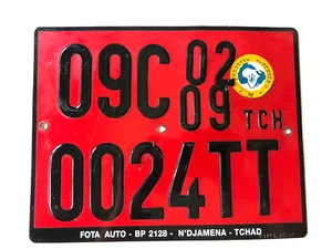 Chad Africa License Plate African Tag - Picture 1 of 2