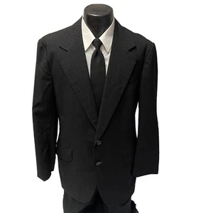 Vtg 70’s Wilkinson of England BESPOKE Black MoD Sport Coat RED PIN STRIPE Jacket - Picture 1 of 11