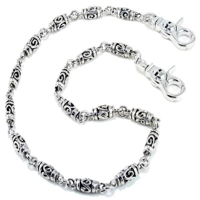 Cadena billetera vaquera simple pequeña caballero motociclista camionero (26,5") plateada CS14 Foto 1 de 4