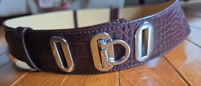 Cinturón para mujer White House Black Market de cuero con hebilla occidental marrón talla M/L Foto 1 de 4