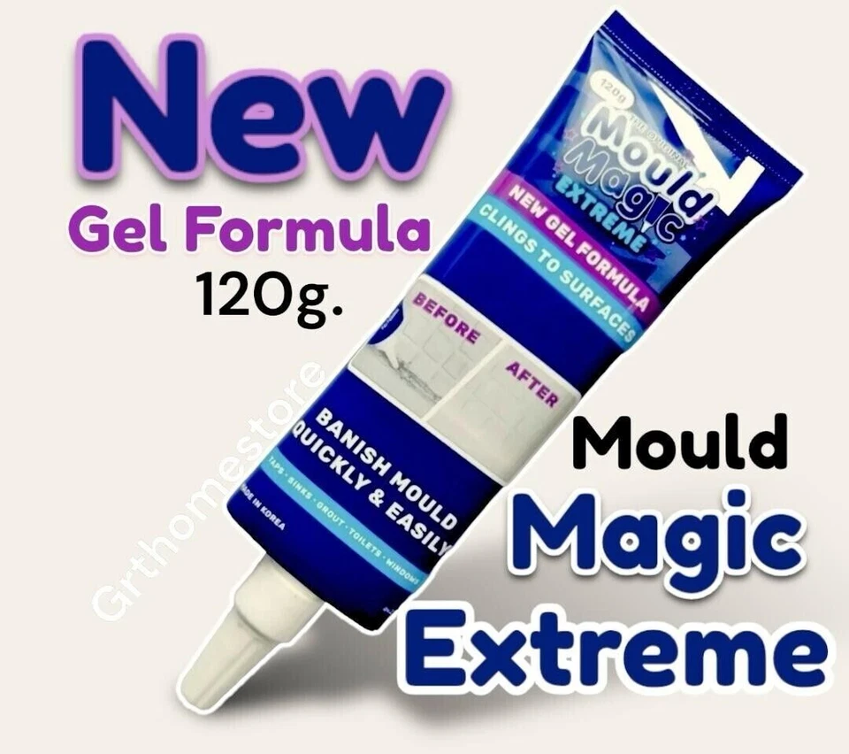 MOULD MAGIC EXTREME GEL FORMULA 120G TUBE TAPS SINKS GROUT WINDOWS (GENUINE)