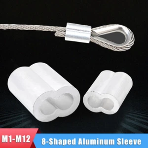 Aluminum Sleeve 8-Shaped Steel Wire Rope Cable Ferrule Crimping Sleeves M1-M12 - Picture 1 of 11