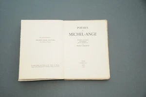 Poesie Michelangelo Gedichte Michelangelos 1935 nummerierte Auflage auf Velinpapier - Bild 1 von 5