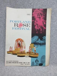 1961 PORTLAND ROSE FESTIVAL PROGRAM Grand Marshals LORNE GREENE & TIMMY LASSIE - Picture 1 of 3