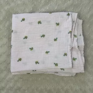 Cloud Island Pink Bumblebee Baby Swaddle Blanket Yellow Bee Muslin Cotton Lovey - Picture 1 of 7