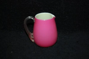 BEAUTIFUL VICTORIAN WEBB PINK CASED ART GLASS CREAMER 1880S - Picture 1 of 5