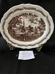 J&G Meakin Brown Stratford Stage 12" Oval Serving Platter Excellent - Picture 1 of 2