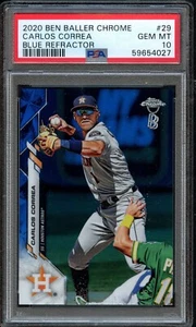 BB - 2020 Topps Cromo Ben Baller - Azul Ref - #101 - Carlos Correa - PSA 10 - Imagen 1 de 2