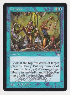 Silver Signed Ransack MP Stronghold Artist Ron Spencer 1998 MTG Magic Vintage! - Image 1 of 2