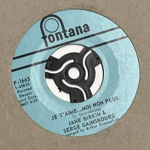 Jane Birkin & Serge Gainsbourg Je T'aime... Moi Non Plus - 7" Vinyl 1969 F-1665 - Bild 1 von 3