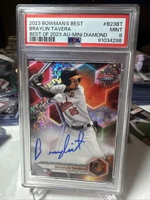 2023 - Braylin Tavera -  Bowman’s Best - Auto Mini Diamond /25 - PSA 9 🔥🔥🔥 - Image 1 of 2