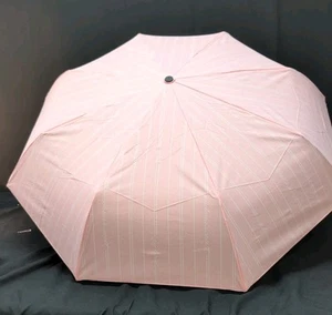 Victoria Secret Compact Travel Umbrella Logo Portable Pink & White (60608) - Picture 1 of 7