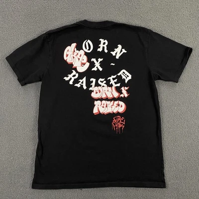 Camisa Born X Raised Para Hombres Grande Negra Gráfica Camiseta Ropa de Calle Graffiti Estampado Trasero Foto 1 de 4