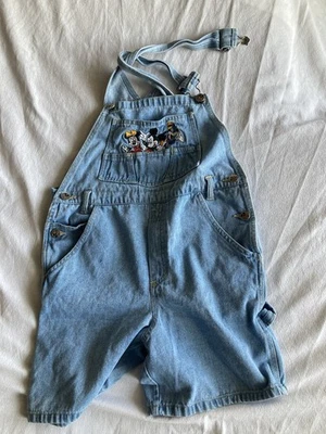 Años 90 Y2K Jerry Leigh Disney Bordado Mickey Mouse Camisas Mono Baberos Talla 12 Foto 1 de 4