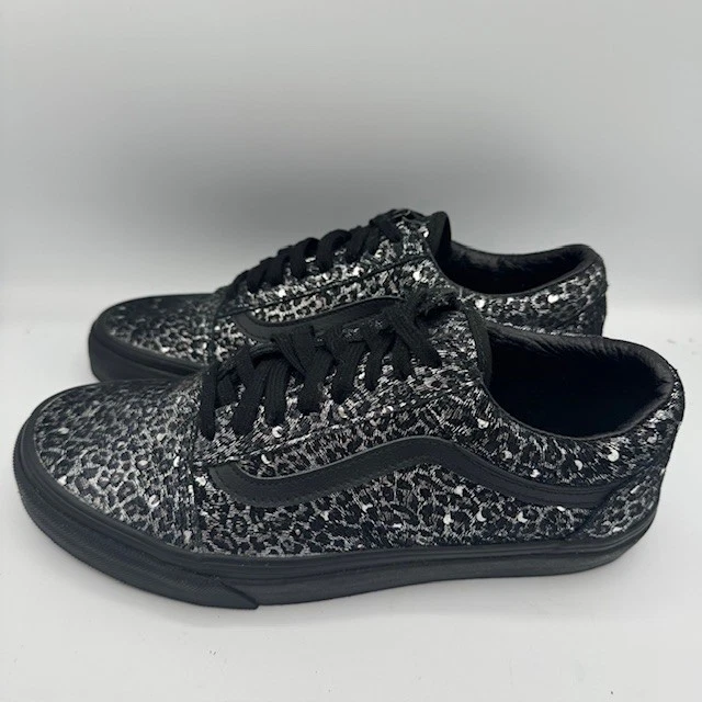 Zapatillas para mujer Vans Old Skool negras metálicas de leopardo talla 8 Foto 1 de 4