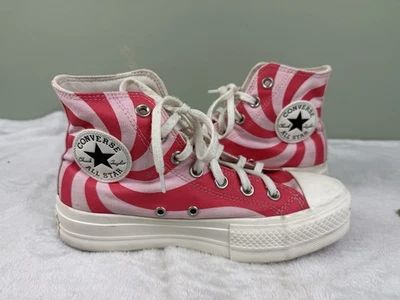Converse Womens 6.5 Chuck Taylor All Star Lift High Top Pink Candy Swirl A05175C - Image 1 of 4