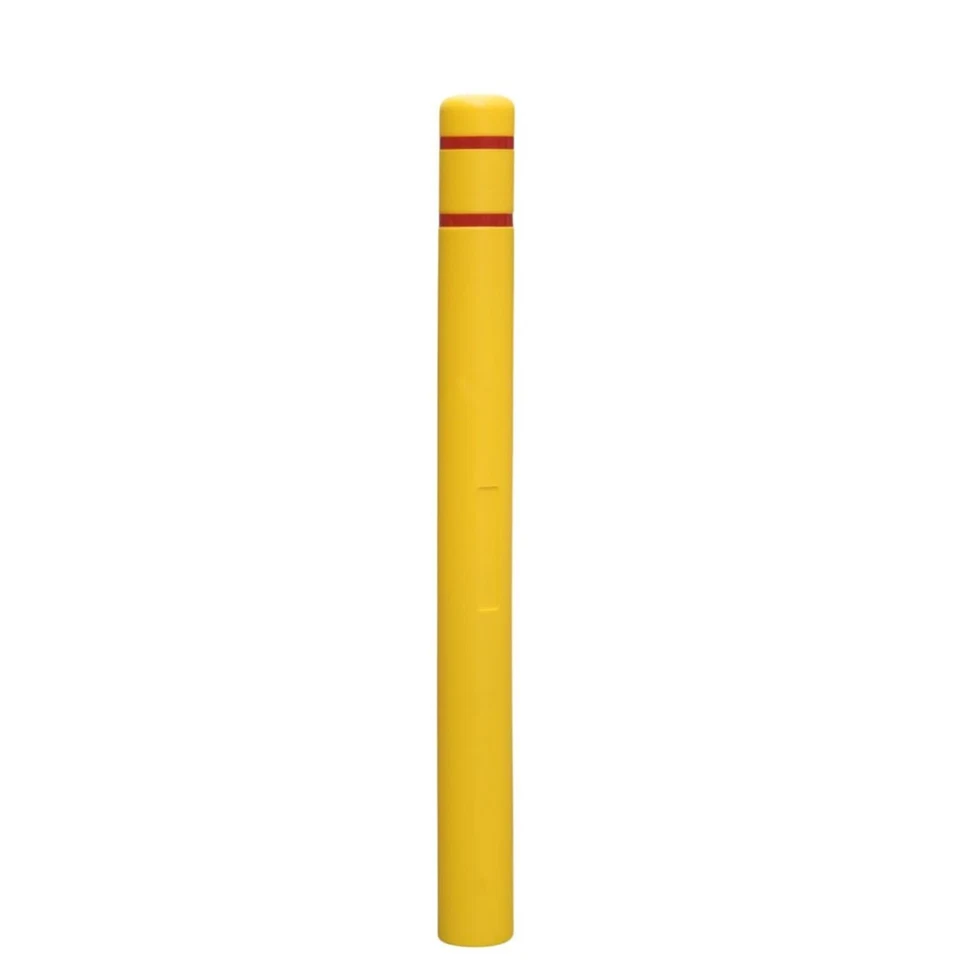 Yellow Heavy Duty Bollard Cover 4-7" DIA 46/52" Weather Resistant Anti-Collision - Image 1 of 4