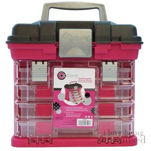 Kreative Optionen 4 Tablett Stapeln Handwerk Organizer Fach Box Pink - Bild 1 von 5