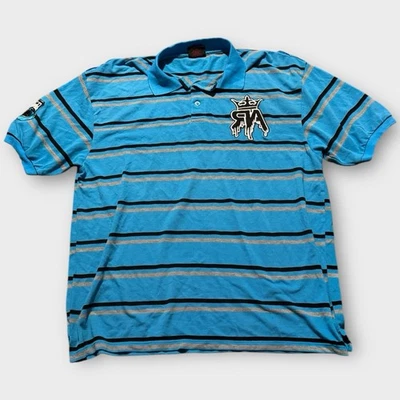 Camisa polo vintage a rayas de mono rojo para hombre talla 4XL 90s logotipo hip hop calle Y2K de colección Foto 1 de 4