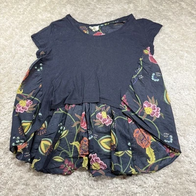 Top túnica floral para mujer Deletta Anthropologie manga corta boho campesino Foto 1 de 4