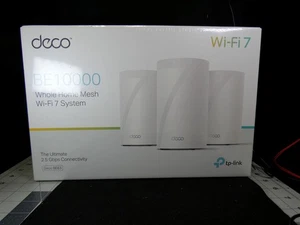 TP-Link Deco BE63 BE10000 Whole Home Mesh WiFi 7 System 3-Pack Brand New Sealed - Picture 1 of 6