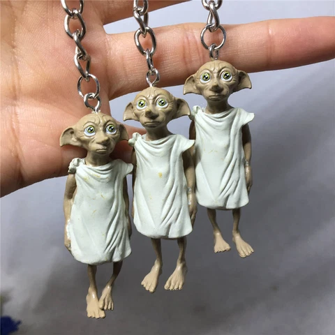 3pcs Harry Potter Dobby Keychain Figure Toy Cover