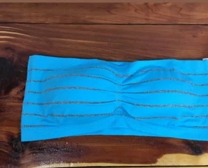 Nuevo sujetador bandeau sin costuras Free Press para mujer, talla S/M, rayas azules y grises - Imagen 1 de 2