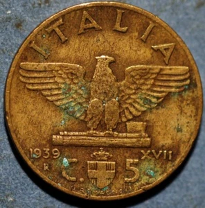 Italy 5 Centesimi 1939 Vittorio Emanuele III KM# 73a - Picture 1 of 2