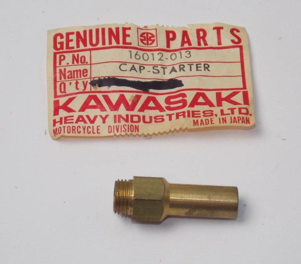OEM ПОДЛИННЫЙ 1970-75 KAWASAKI F5 F8 F9 КАРБЮРАТОР СТАРТЕР ПЛУНЖЕР КРЫШКА 16012-013 - Изображение 1 из 1