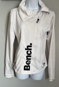 BENCH Jacket White Womens Medium Slim Fitting Full Zip Active Jacket - Picture 1 of 18