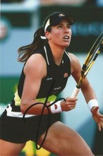 TENNIS: JOHANNA KONTA SIGNED 6x4 FRENCH OPEN ACTION PHOTO+COA *WIMBLEDON*