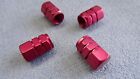 LAND ROVER/RANGE ROVER RED METAL DUST VALVE CAP TYRE WHEEL SOLID HEXAGON COVER