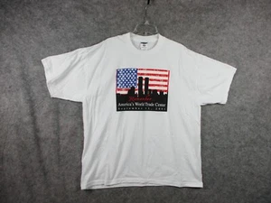 9/11 Shirt Men's Extra Large White World Trade Center Tee Sept 11 2001 USA Flag - Picture 1 of 9