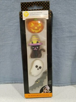 Decoración de caramelos de Halloween Wilton 4 quilates gato negro murciélago fantasma calabaza cupcake top Foto 1 de 4