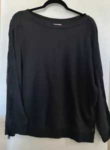 Levis Pullover Sweatshirt Fransenärmel schwarz Damen Größe 1X Edgy Rock Country - Bild 1 von 17