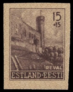 DEUTSCHE BESETZUNG ESTLAND NB1i - Burgturm, Tallinn "Imperf" (pa62888) - Bild 1 von 1