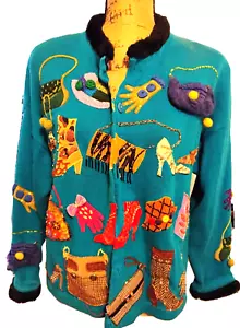 Design Options By Philip & Jane Gordon Women's 55% Ramie Sweater XL 23"W 22"L - Picture 1 of 3