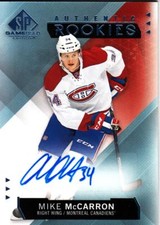2015-16 SP Game Used Autographs Blue #217 Mike McCarron A Canadiens