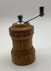 Vintage Olde Thompson Oak Wood Barrel Salt Shaker Crank Pepper Mill Grinder