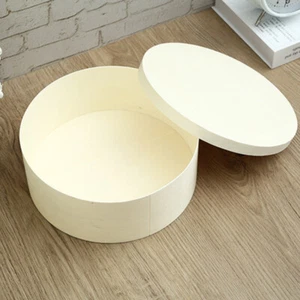 Gift Packing Storage Box Wooden Keepsake Box Wedding Candy Box Round Wooden - Picture 1 of 12
