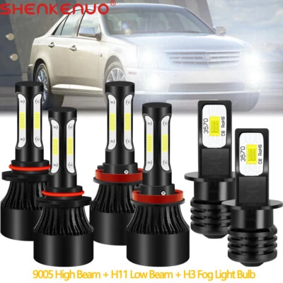 For Cadillac STS 2005-2011 6000K LED Headlight High Low + Fog Lights Bulbs Combo - Image 1 of 4