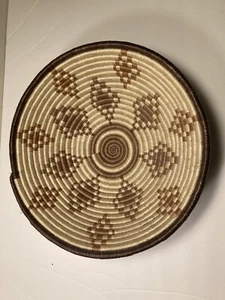 Handwoven Wall Decor Large Round Coil Bowl Basket 11.25” - Picture 1 of 12