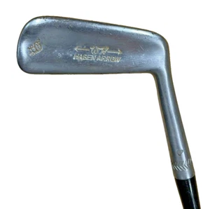 VINTAGE HAGEN ARROW WH 9 IRON STEEL SHAFT RIGHT HANDED BLACK LEATHER GRIP 33" - Picture 1 of 6